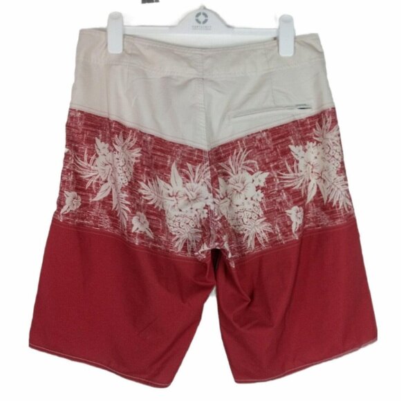 Palmwave Mens Board Shorts 21" Floral Two Toned Swimwear Mesh Pockets Size 34 - Picture 2 of 4